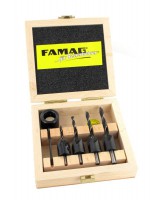 FAMAG 5pcs Drill Bits & Countersink Set, in wooden case, 3574504 £52.99